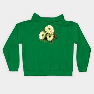 Three Pale Yellow Gerbera Daisies Kids Hoodie